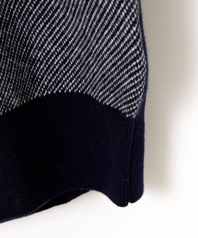 カシミヤブレンド ブロックチェック ニット【手洗いOK】