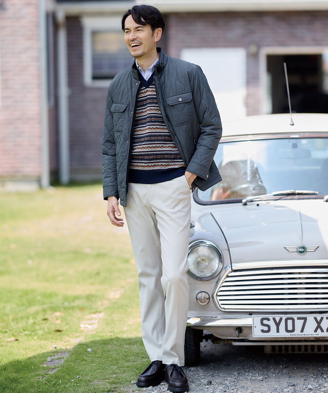 ウール フェアアイル柄  Vネック ベスト【手洗いOK】