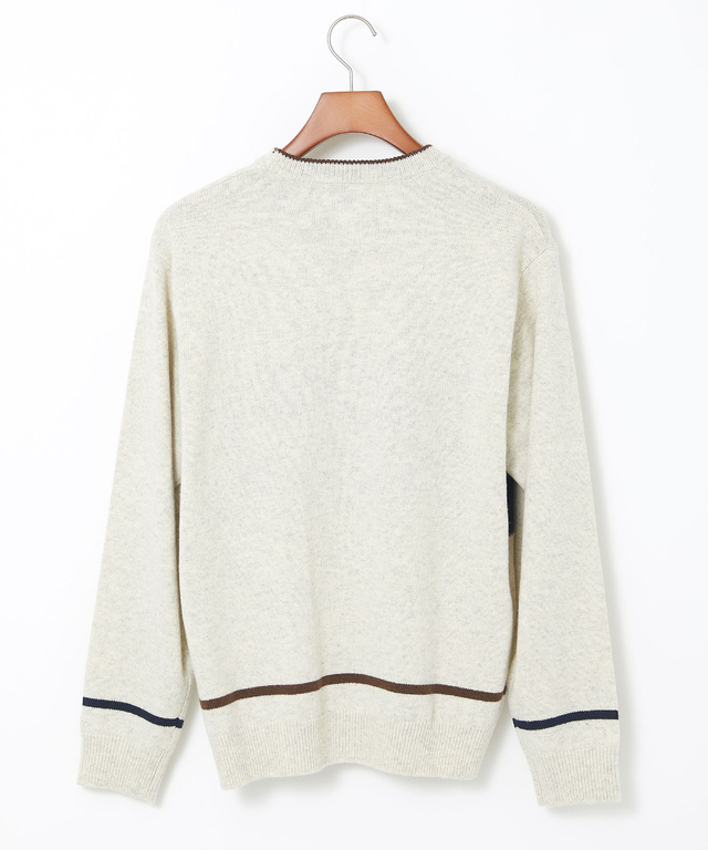 ウールブレンド ワイドボーダー ニット 【手洗いOK】