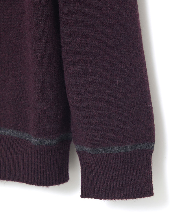 ウールブレンド ヘンリーネック ニット【手洗いOK】