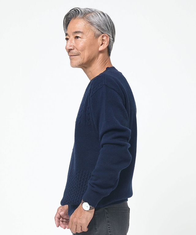 ラムウール マルチパターン ニット