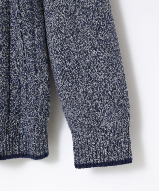 ウールブレンド ハーフジップ ニット