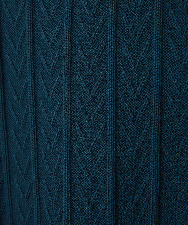 ウールブレンド ケーブル柄 モックネック ニット【手洗いOK】