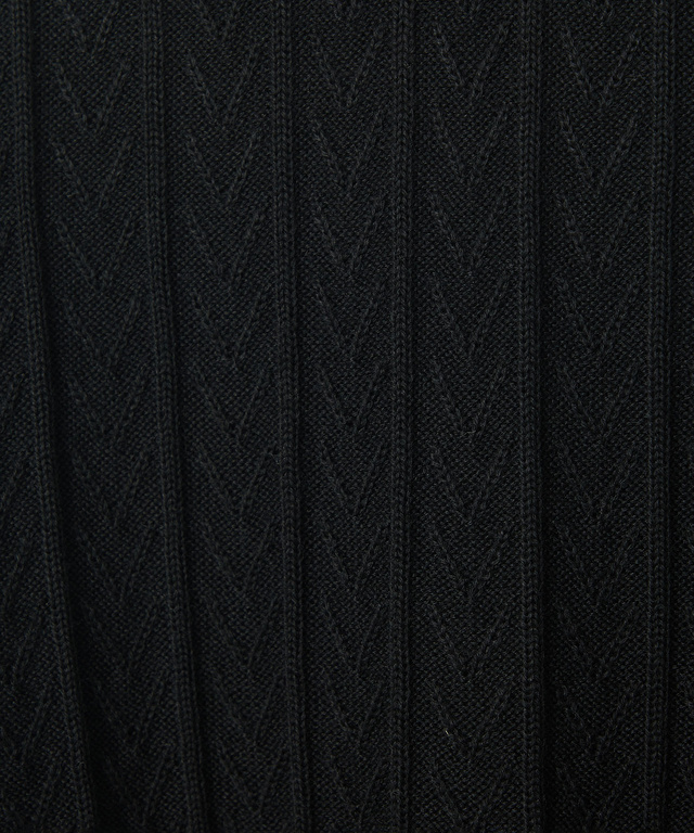 ウールブレンド ケーブル柄 モックネック ニット【手洗いOK】