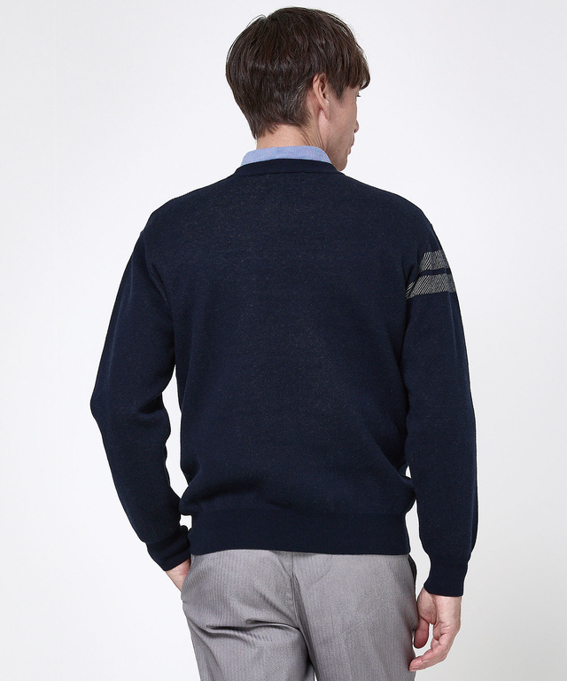 カシミヤブレンド チェック柄 ニット【手洗いOK】