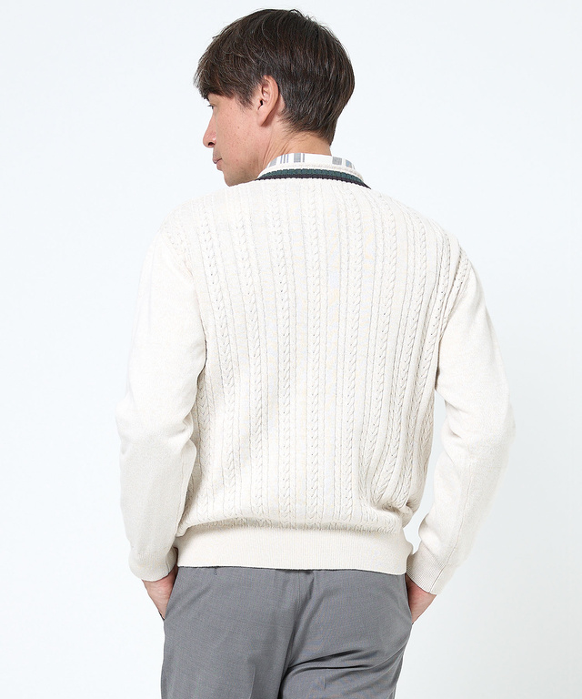 ケーブル チルデン ニット【手洗いOK】