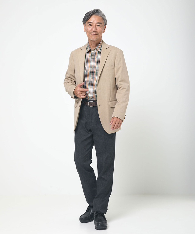 ジャージ素材 テーラード ジャケット