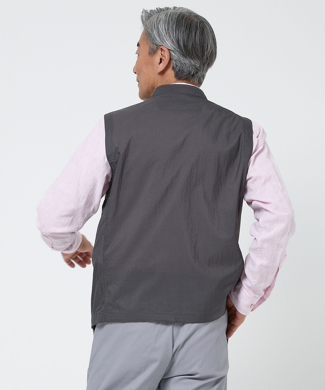 ナイロン マルチポケット ジップベスト