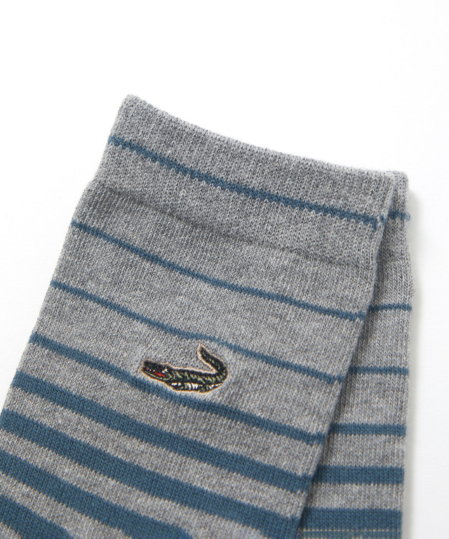 パネルボーダー ミドル丈 ソックス