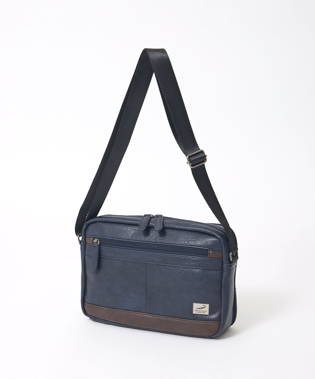 合成皮革 切り替え ショルダーバッグ