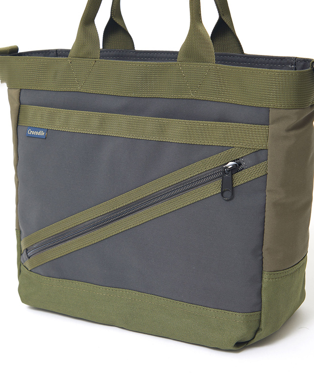 ナイロン ジップデザイン トートバッグ