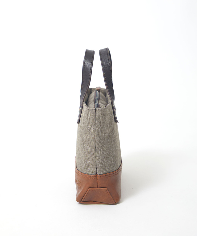 杢調 レザーハンドル トートバッグ