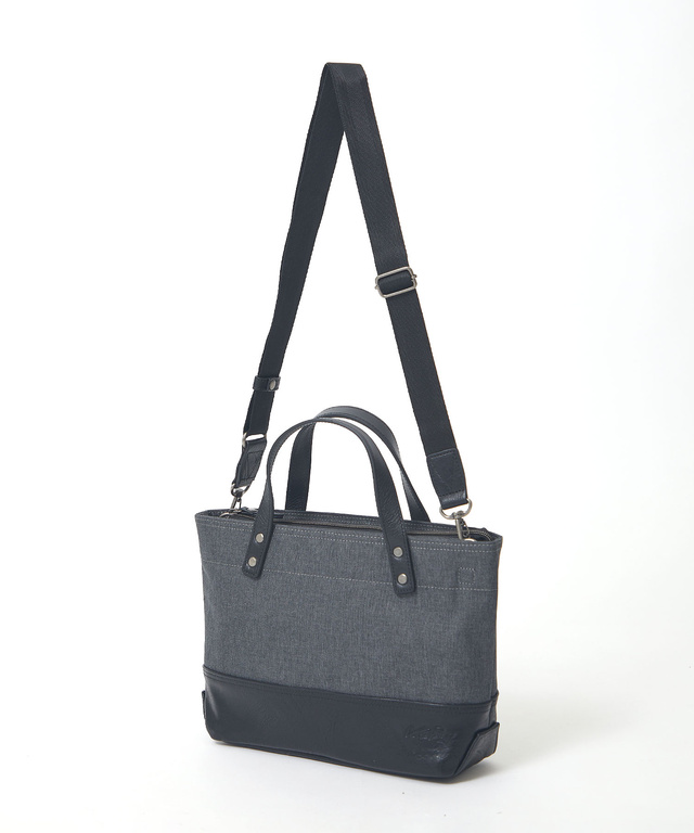 杢調 レザーハンドル トートバッグ