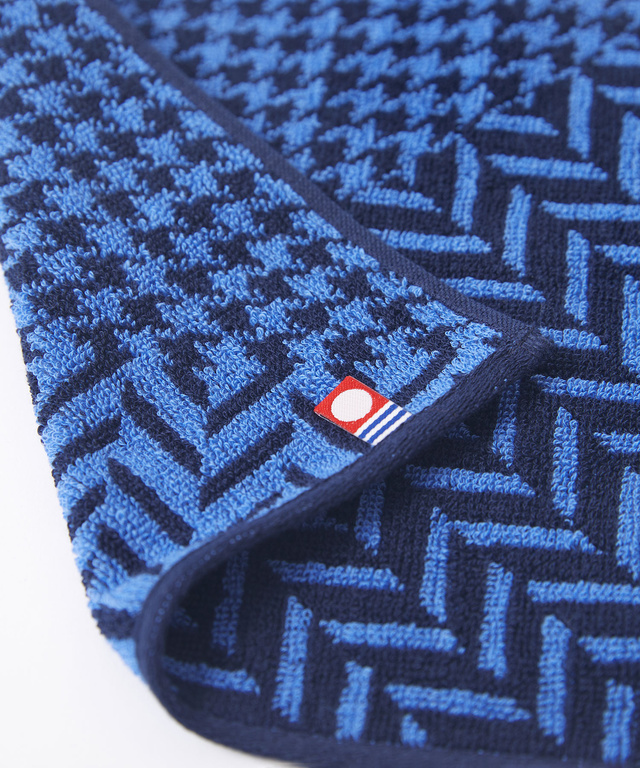 千鳥柄 切り替え ハンカチ【日本製】