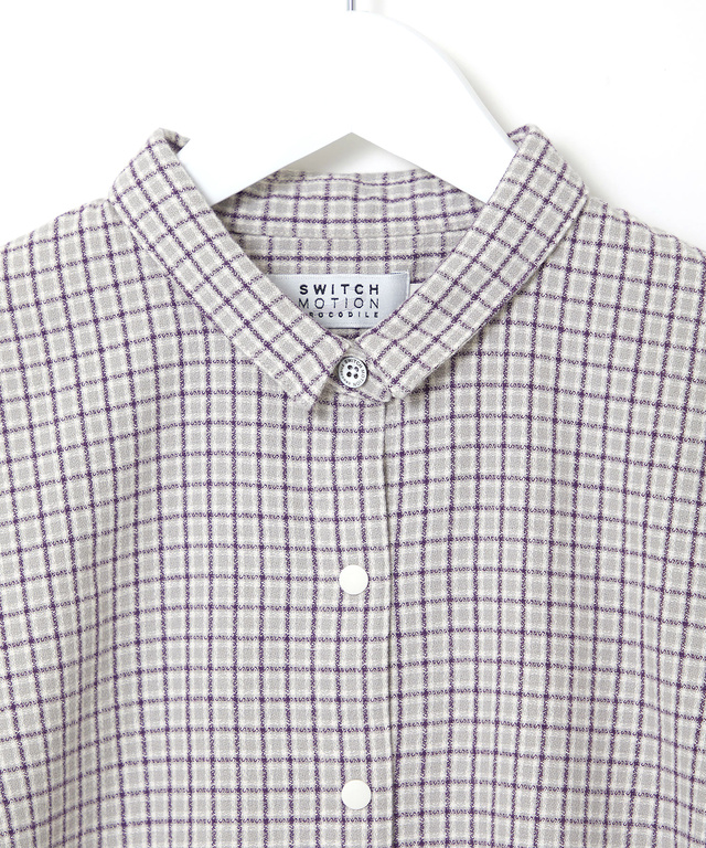 コットン チェック柄 ブラウス