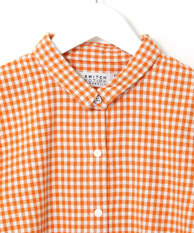 コットン チェック柄 ブラウス