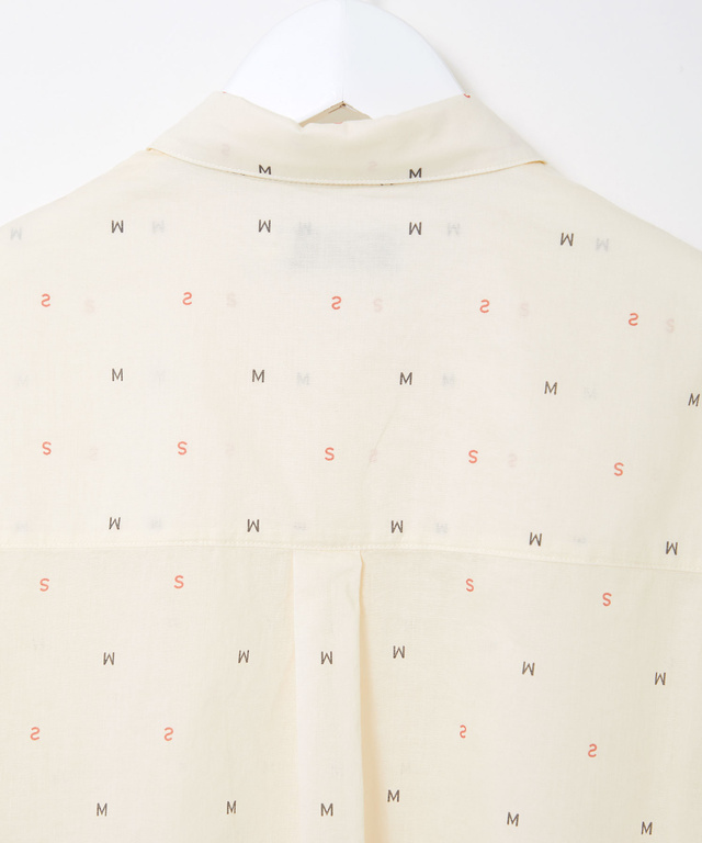 ロゴプリント サイドスリット ブラウス