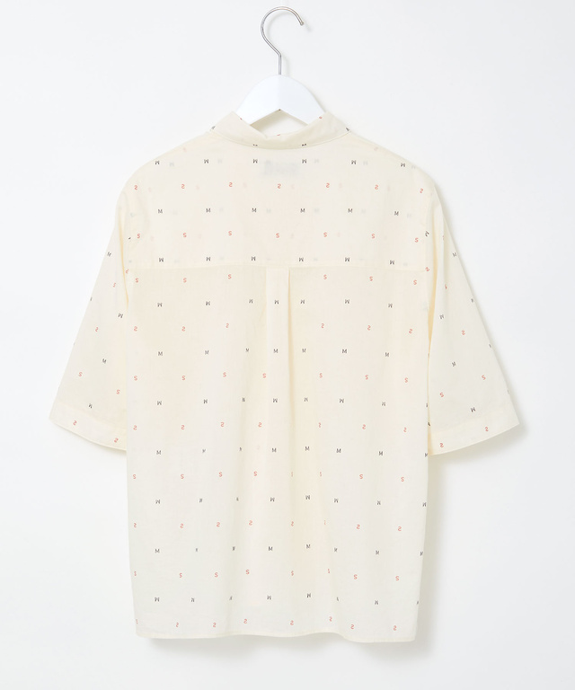 ロゴプリント サイドスリット ブラウス