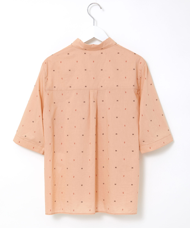 ロゴプリント サイドスリット ブラウス