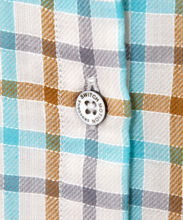 ダブルガーゼ チェック柄 ブラウス