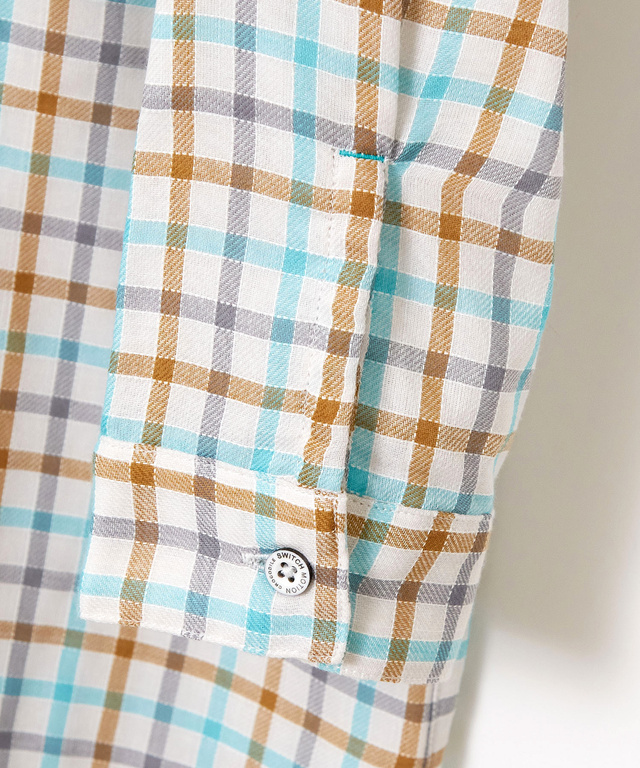 ダブルガーゼ チェック柄 ブラウス