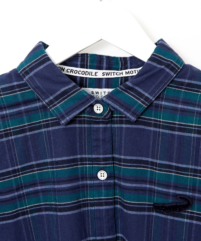 微起毛ピケ チェック柄 ブラウス