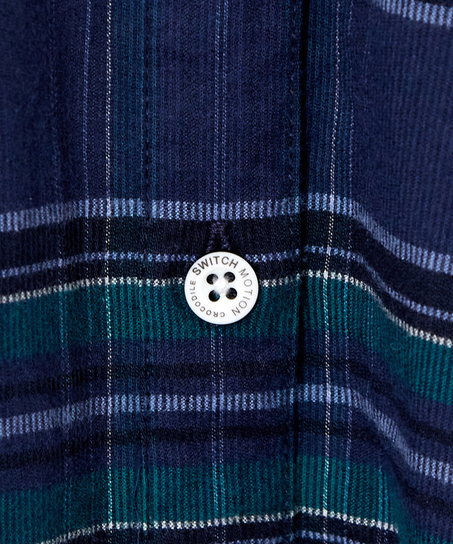 微起毛ピケ チェック柄 ブラウス