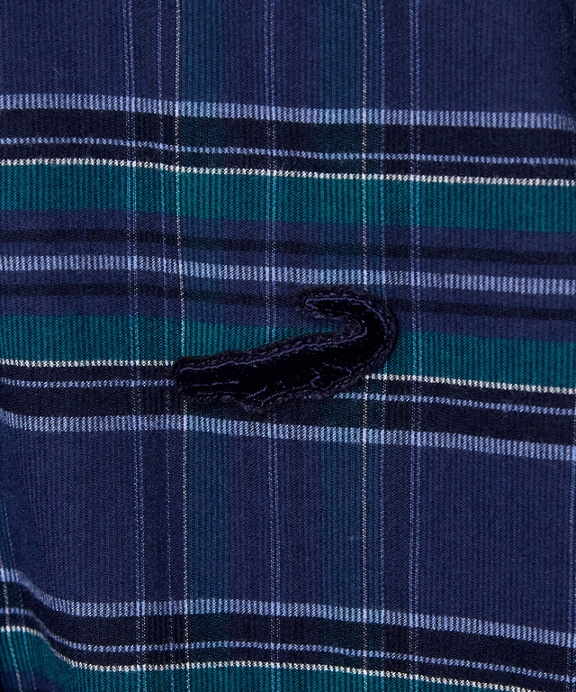 微起毛ピケ チェック柄 ブラウス