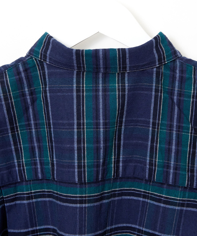 微起毛ピケ チェック柄 ブラウス