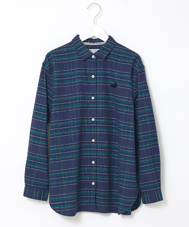 微起毛ピケ チェック柄 ブラウス