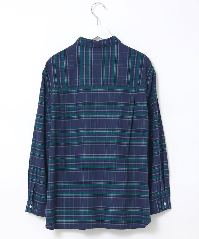 微起毛ピケ チェック柄 ブラウス