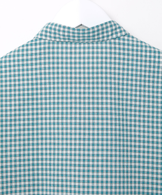 ラウンドカラー ギンガムチェック柄 ブラウス