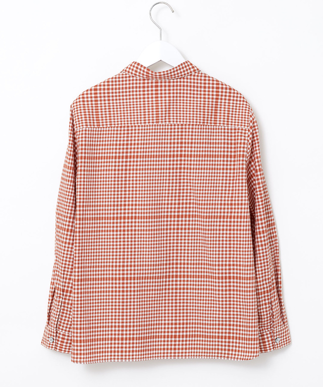 微起毛 ギンガムチェック柄 ブラウス