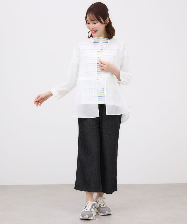 スタンドカラー シアー シャツ ジャケット