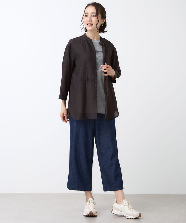 スタンドカラー シアー シャツ ジャケット