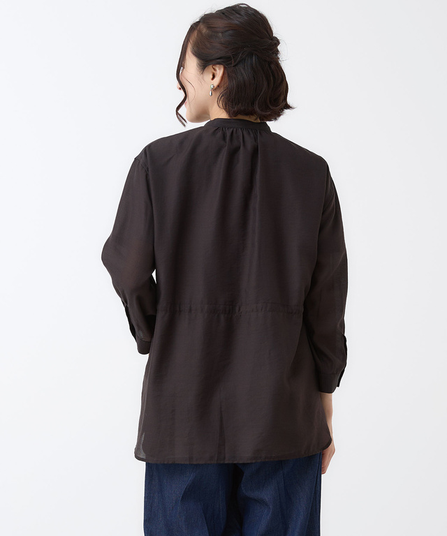 スタンドカラー シアー シャツ ジャケット