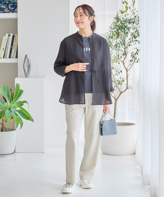 スタンドカラー シアー シャツ ジャケット