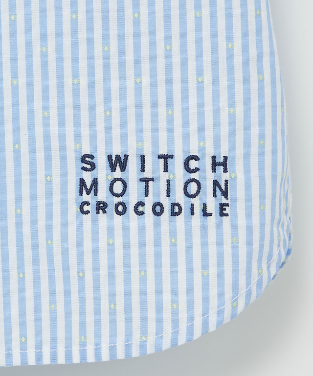 スノーコットン ストライプ スキッパー ブラウス【接触冷感】