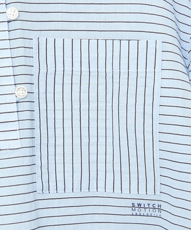 スノーコットン ボーダー プルオーバー ブラウス【接触冷感】