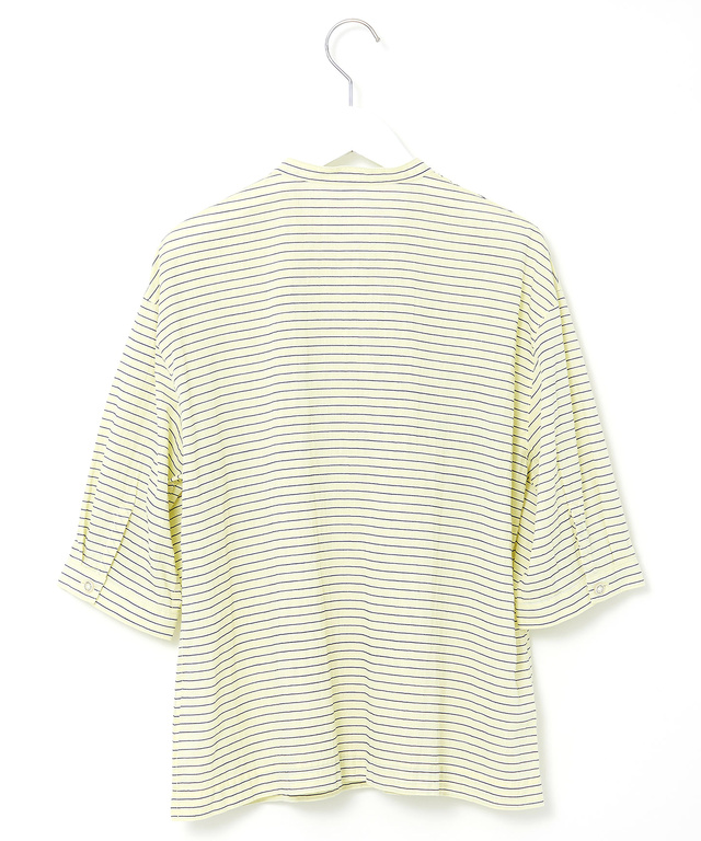 スノーコットン ボーダー プルオーバー ブラウス【接触冷感】