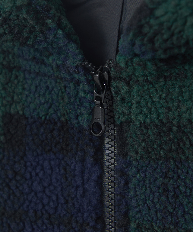 チェック柄 フリース パーカ【洗濯機洗いOK】