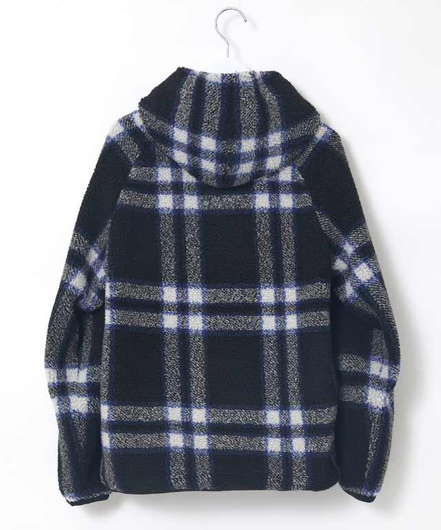 チェック柄 フリース パーカ【洗濯機洗いOK】