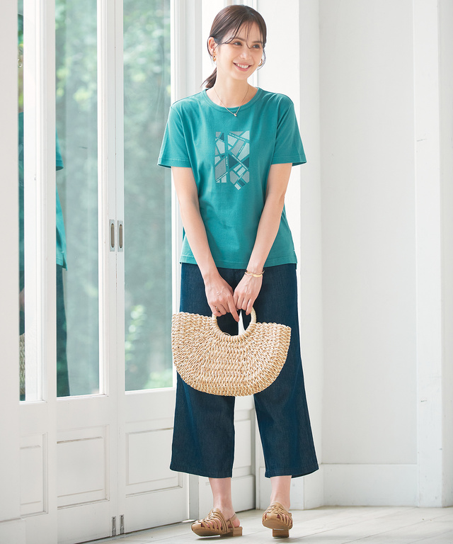 天竺 プリント 半袖Tシャツ