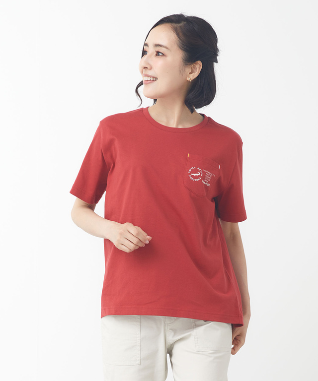 クルーネック プリント Tシャツ【ウガンダオーガニックコットン】