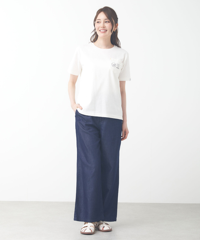 クルーネック プリント Tシャツ【ウガンダオーガニックコットン】