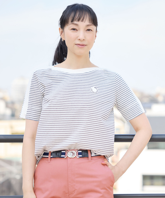 スノーコットン ボーダー Tシャツ【接触冷感】
