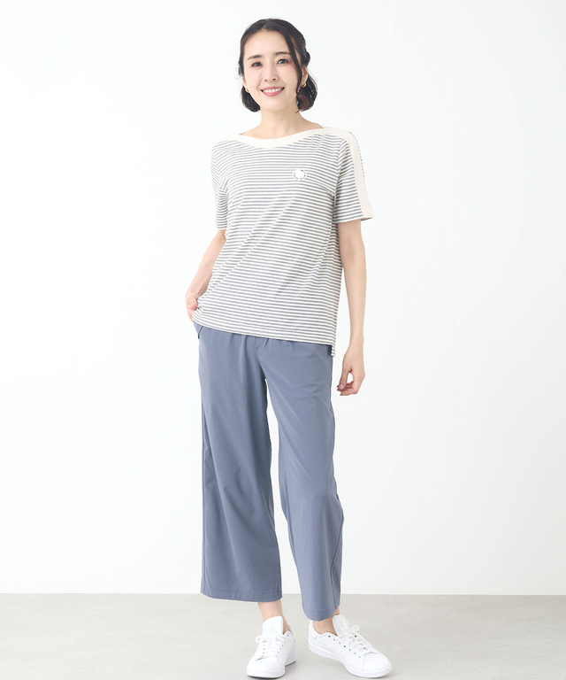 スノーコットン ボーダー Tシャツ【接触冷感】