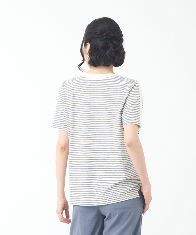 スノーコットン ボーダー Tシャツ【接触冷感】
