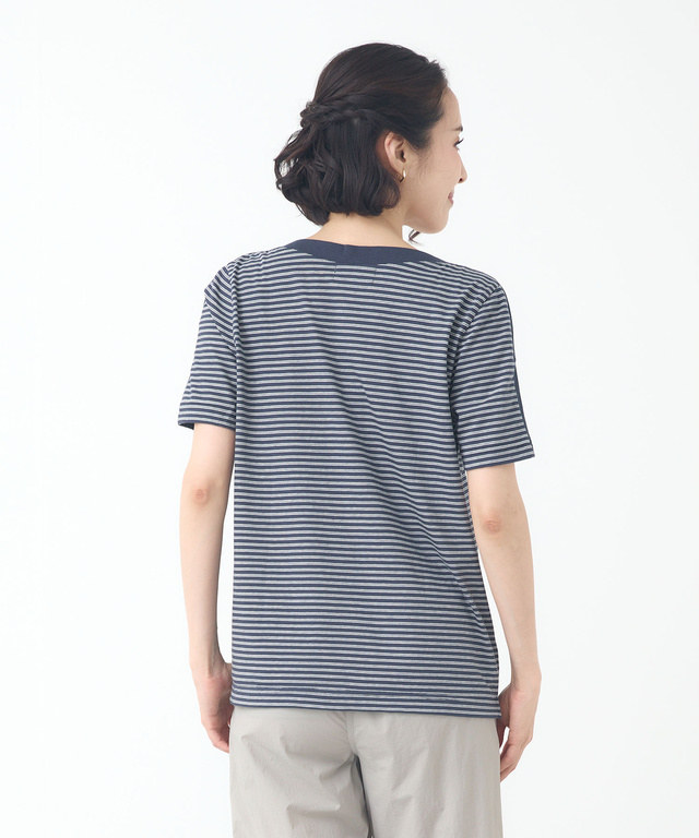 スノーコットン ボーダー Tシャツ【接触冷感】