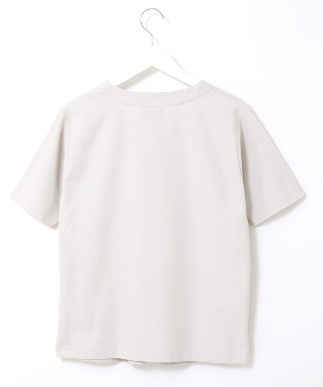 鹿の子 キーネックデザイン Tシャツ【UVカット】